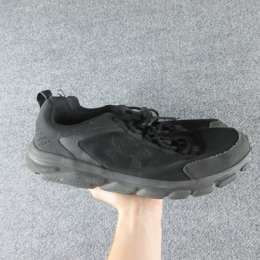 Under Armour Charged Shoes Mens Size 13 Black Mesh Running Walking 3024590-003